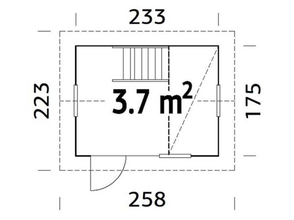 Casita de madera INFANTIL GRETE – 3.7 m2. – 233 x 175 cm. - Imagen 2